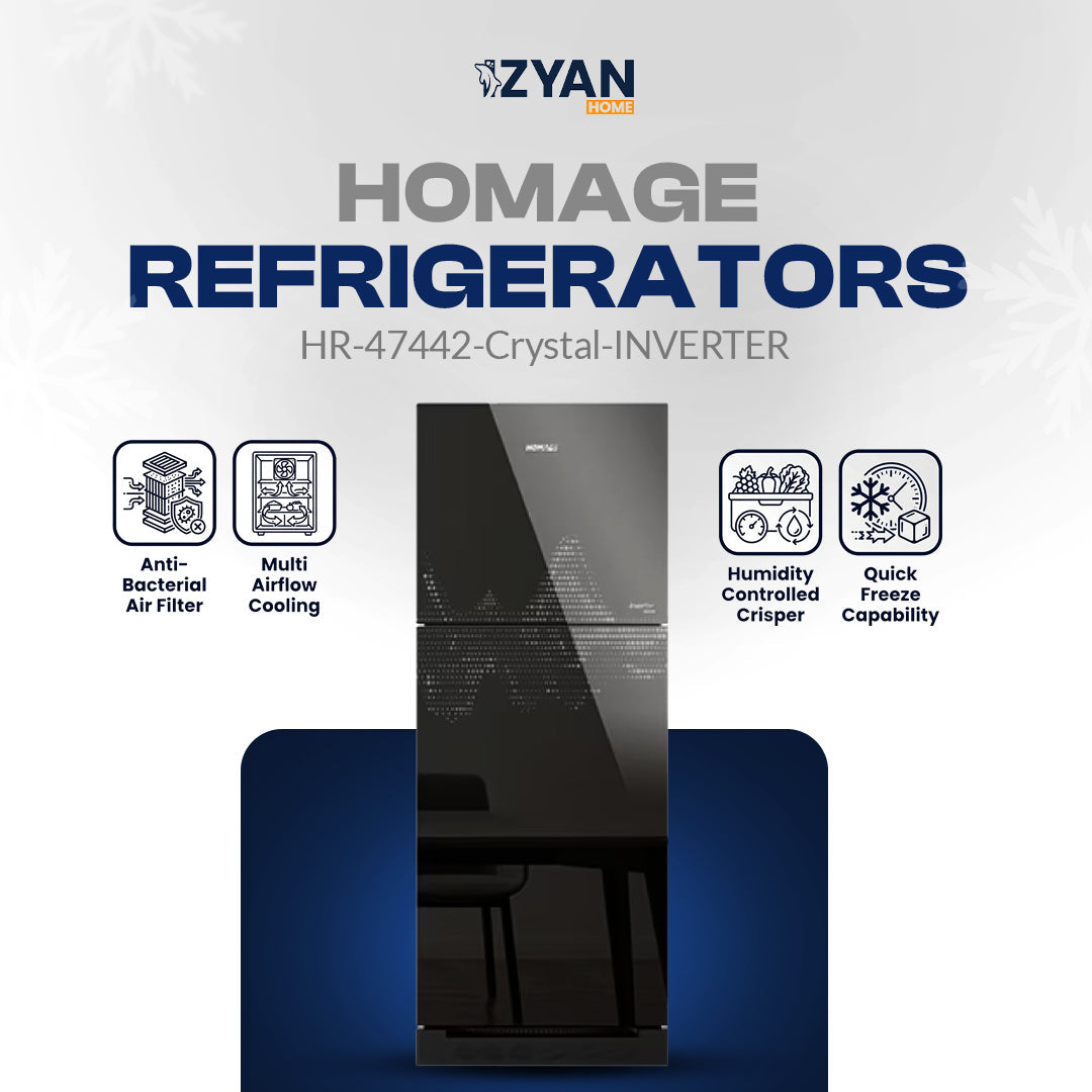 Homage Refrigerator HR-47442-Crystal-INVERTER(MIG MIRROR)