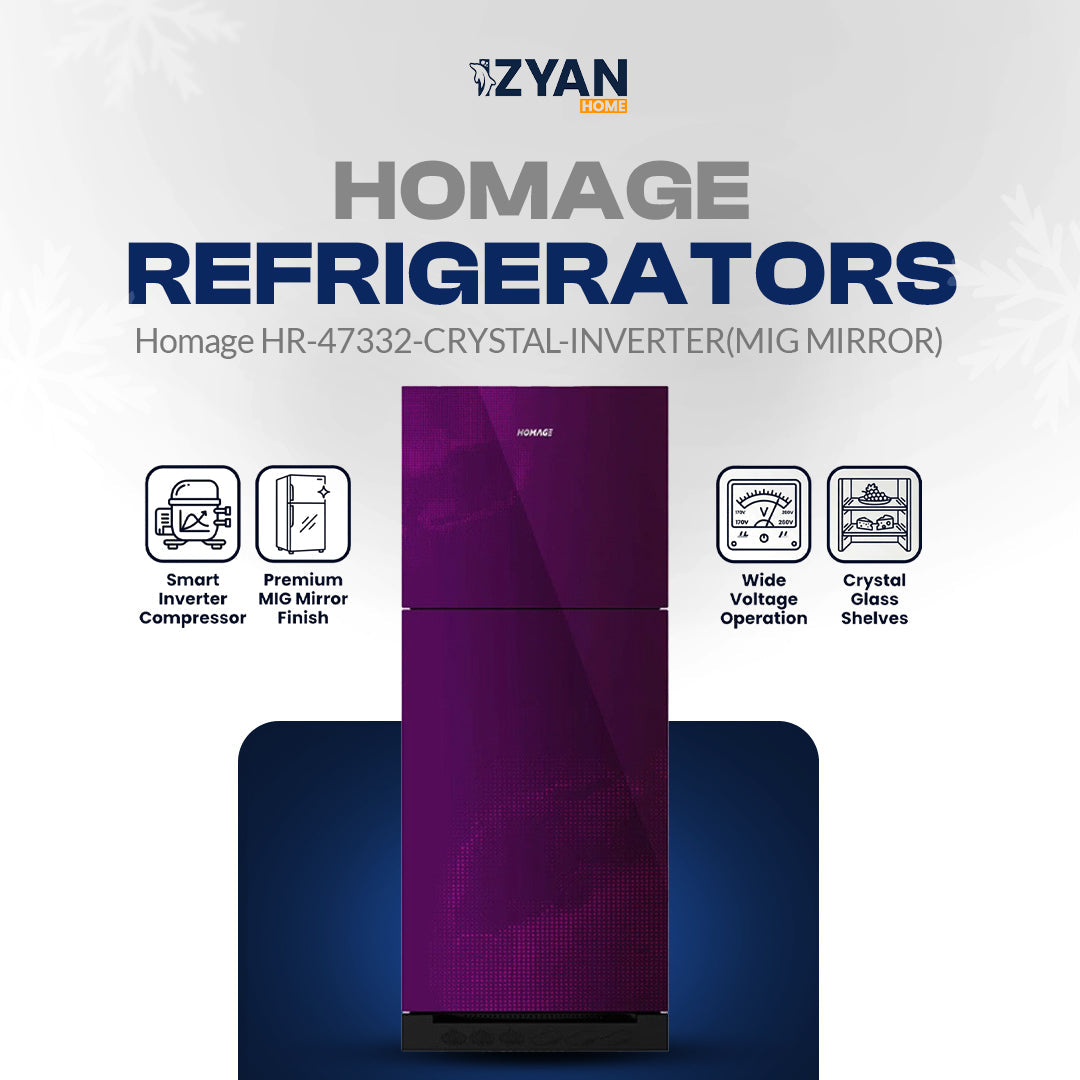 Homage Refrigerator HR-47332-CRYSTAL-INVERTER(MIG MIRROR)