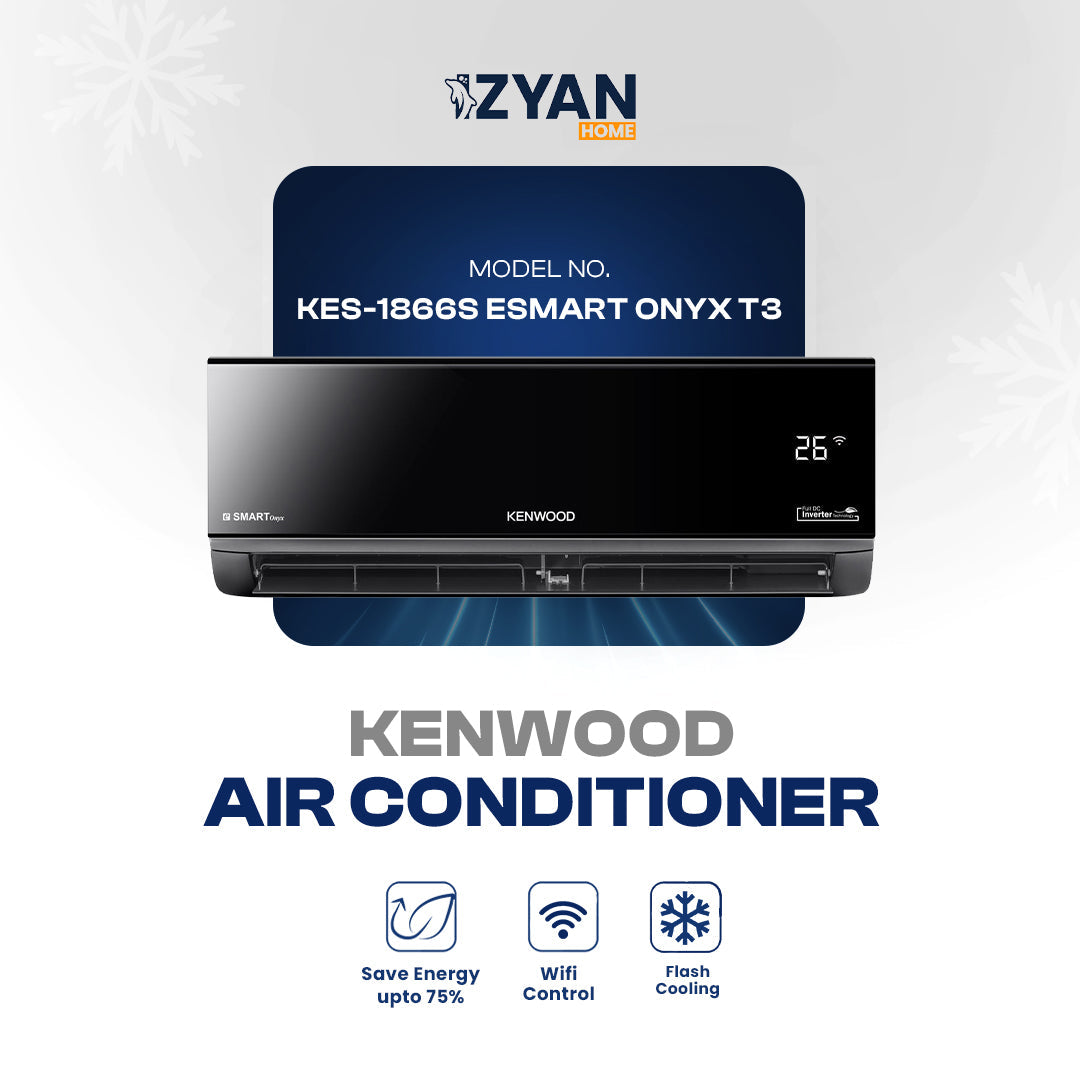 Kenwood Air Conditioner- E-SMART ONYX T3 75% Energy Efficiency Heat & Cool Inverter