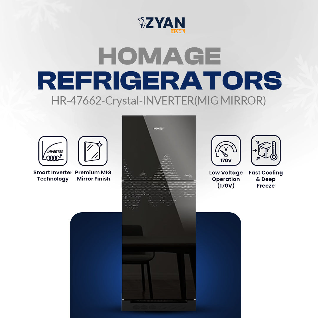 Homage Refrigerator HR-47662-Crystal-INVERTER(MIG MIRROR)