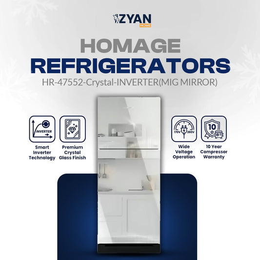 Homage Refrigerator HR-47552-Crystal-INVERTER(MIG MIRROR)