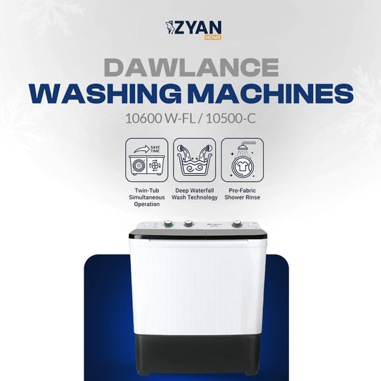 Dawlance Washing Machine -DW-10600 W-FL / 10500-C Twin Tub
