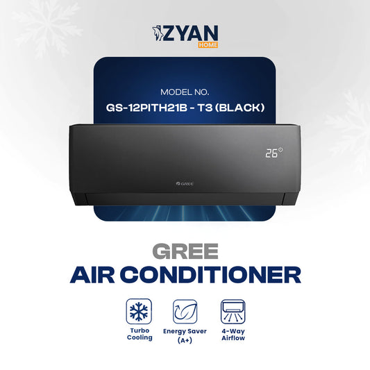 Gree Air Conditioner GS-12PITH21B - T3 (BLACK) T3 + Ampere Lock + Autoclean